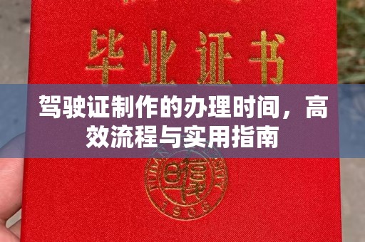 冀州驾驶证制作的办理时间，高效流程与实用指南